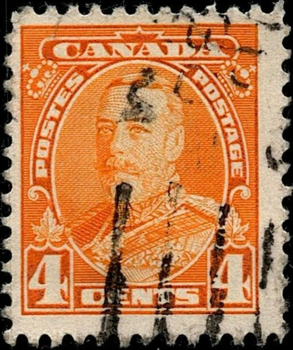 SCG737 - Canada 4 Cents Orange King George V Stamp (Used)