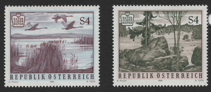 SCG304 - Austria 1984 Nature’s Beauty Series – Wetlands & Woodland Landscape (S4 Pair)