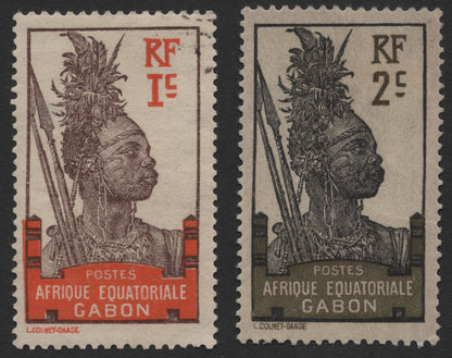 SCG569 - Gabon French Equatorial Africa Tribal Warrior Stamps
