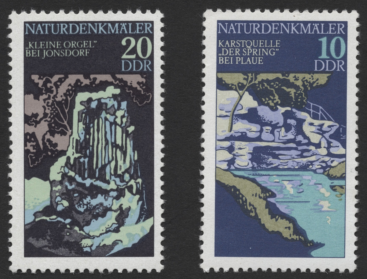 SCG305 - East Germany 1981 Natural Monuments Series – Kleine Orgel & Karstquelle Stamps
