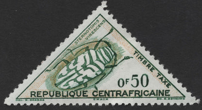 SCG317 - Central African Republic Postage Due Insect Set – Sternotomis Beetles (0.50F) (MLH)