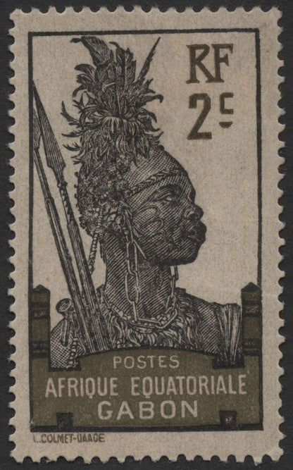 SCG569 - Gabon French Equatorial Africa Tribal Warrior Stamps