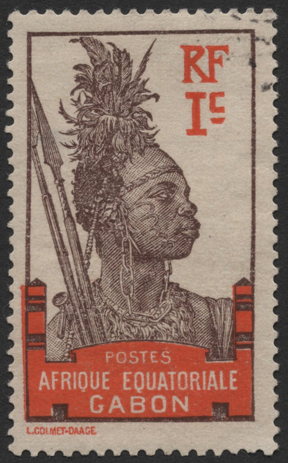 SCG569 - Gabon French Equatorial Africa Tribal Warrior Stamps