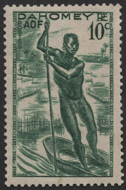 SCG570 - Dahomey Canoe Paddler Stamps (French West Africa)