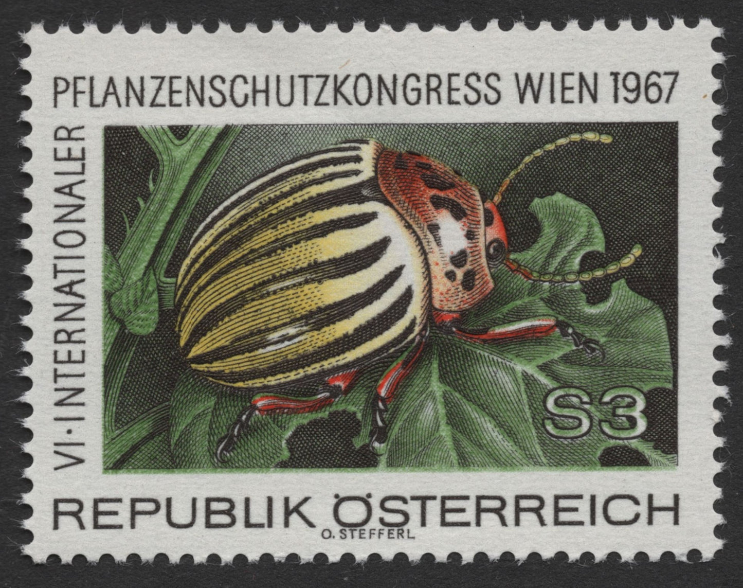SCG321 - Austria 1967 – Plant Protection Congress Beetle Stamp (S3)