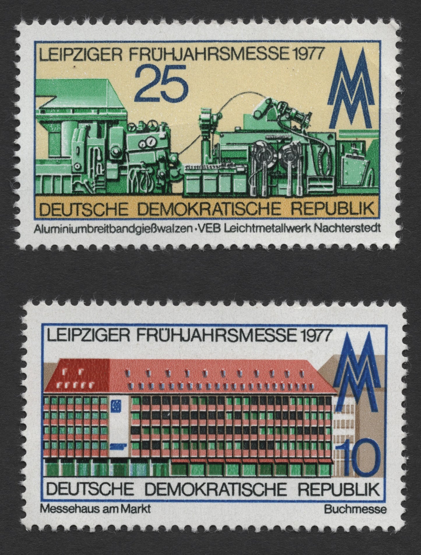 SCG313 - East Germany 1977 Leipzig Spring Fair Stamps – Messehaus & Industrial Machinery