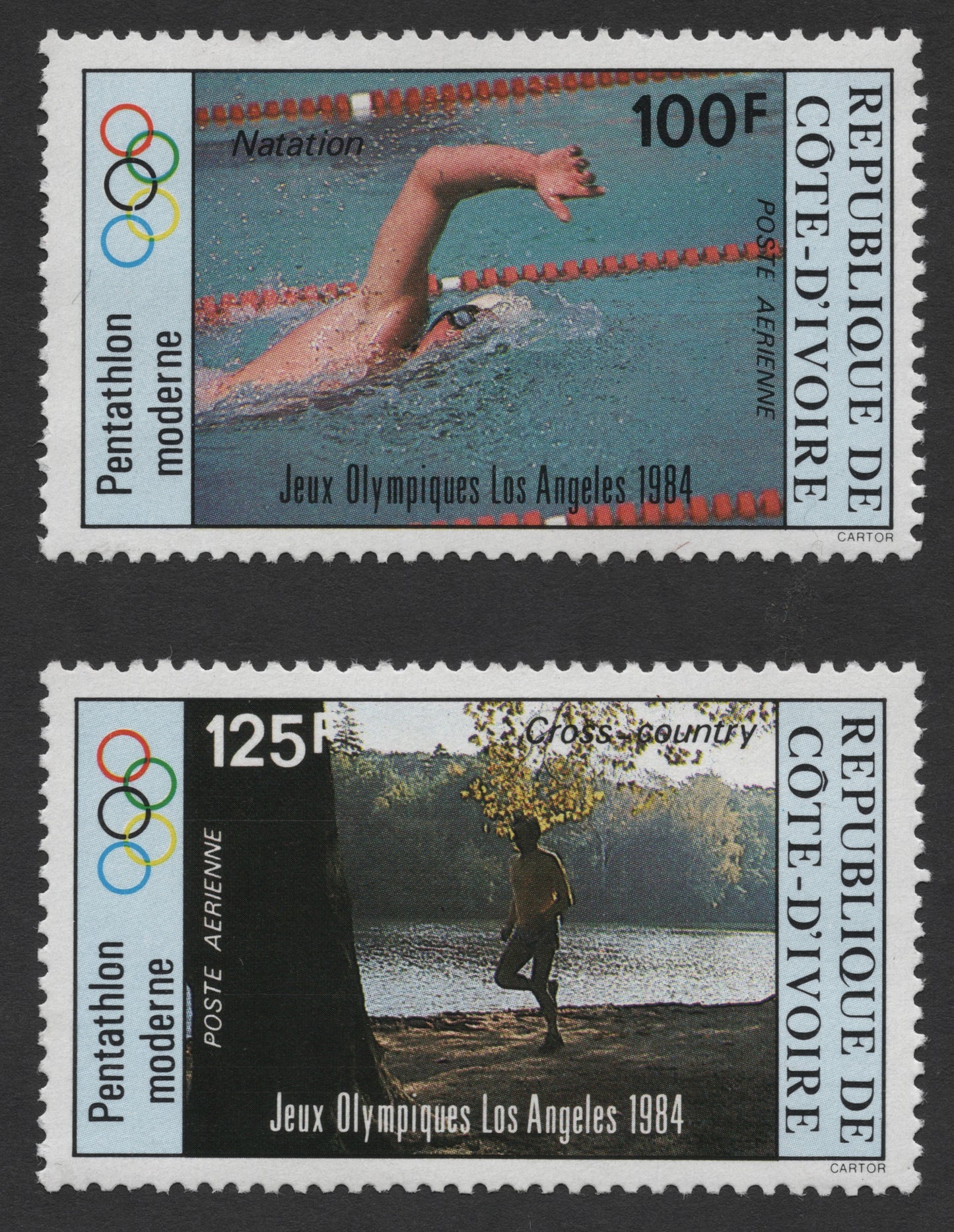 SCG314 - Ivory Coast 1984 Olympic Airmail Set – Modern Pentathlon Events