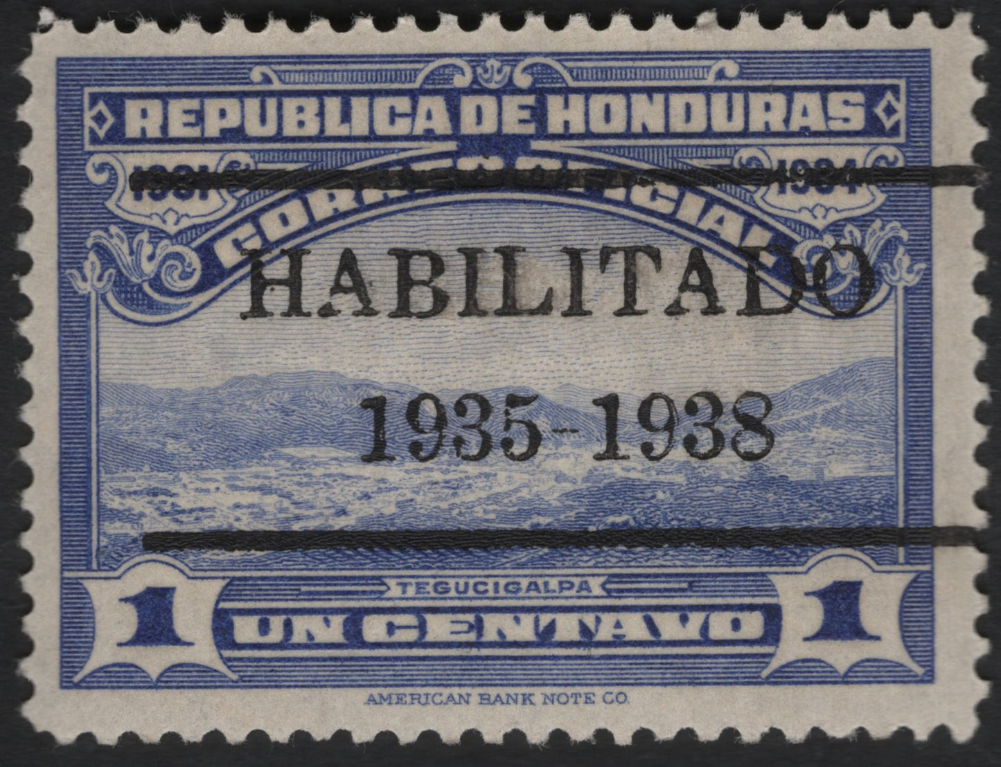 SCG9153 - Honduras 1 Centavo “Habilitado 1935–1938” Overprint