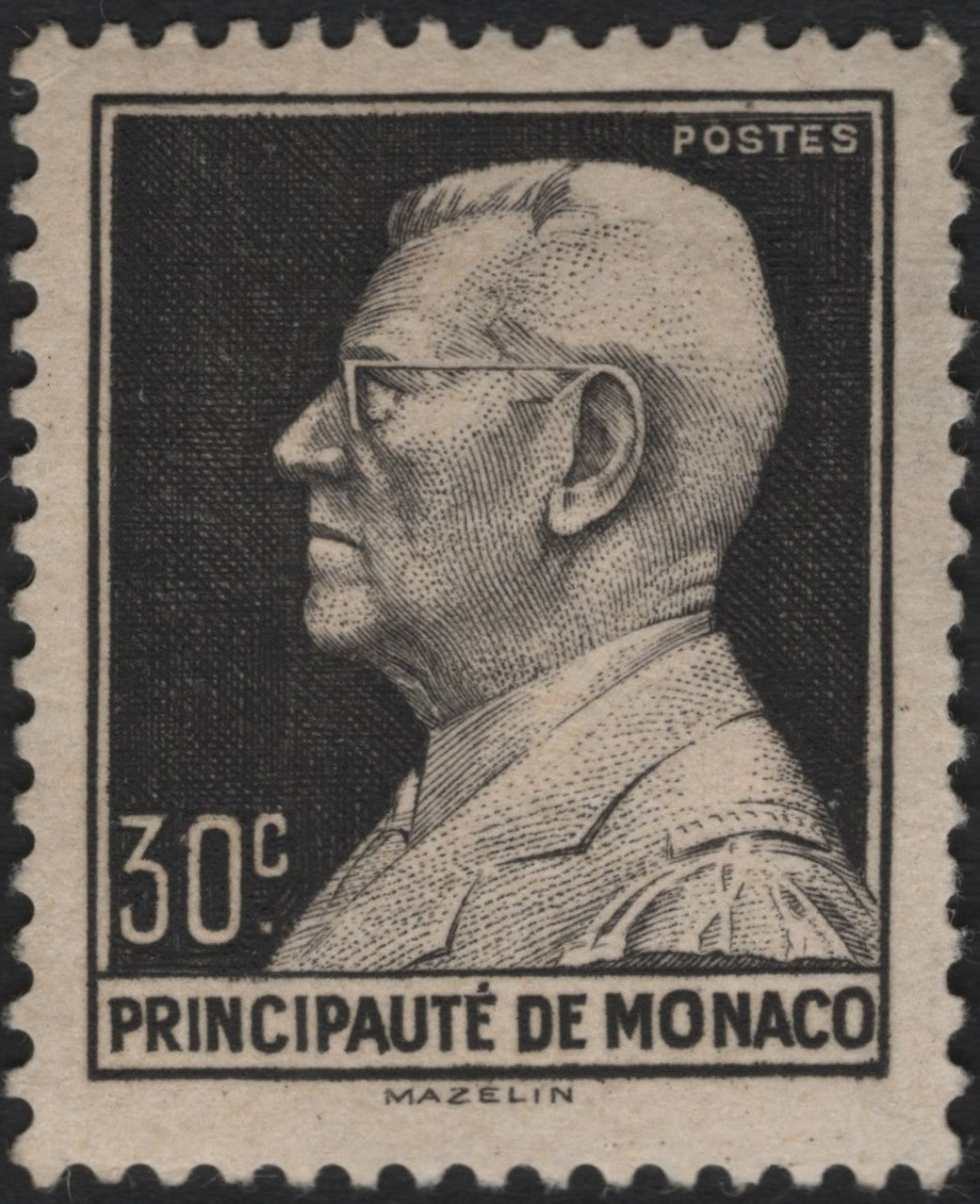 SCG9182 - Prince Louis II – 30c Black (Monaco)