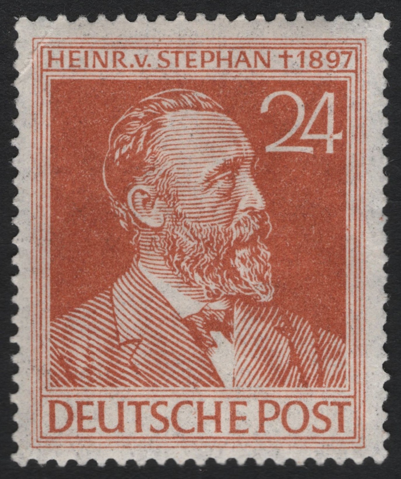 SCG9045 - Germany 24 Pfennig Heinrich von Stephan Memorial Stamp