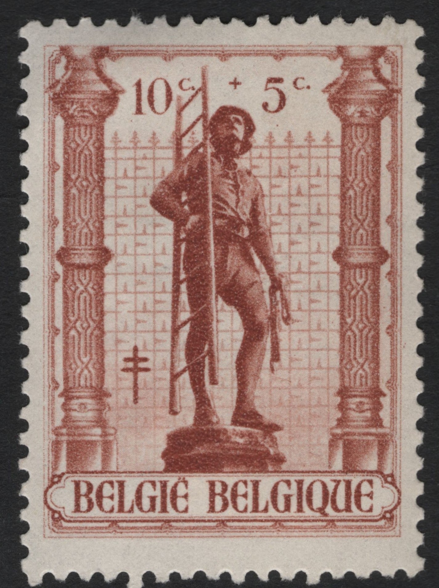 SCG9146 - Belgium 10c+5c Firefighter Charity Stamp – Early Public Safety Series