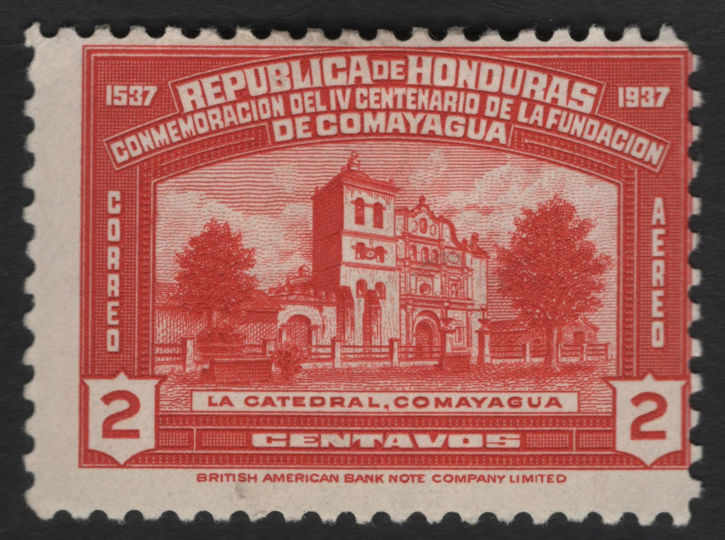 SCG9132 - Honduras – 1937 “IV Centenary of Comayagua” 2c Airmail