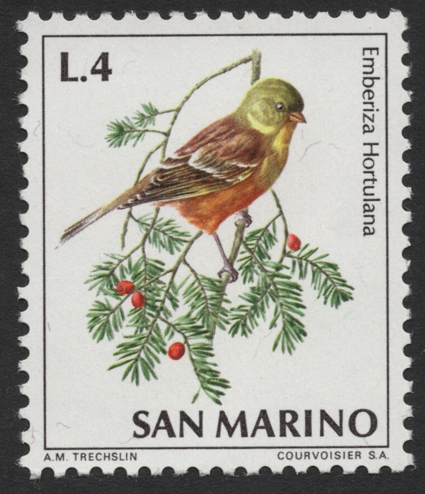 SCG347 - San Marino 3-Value Bird Series – Illustrated by A.M. Trechslin (MNH)