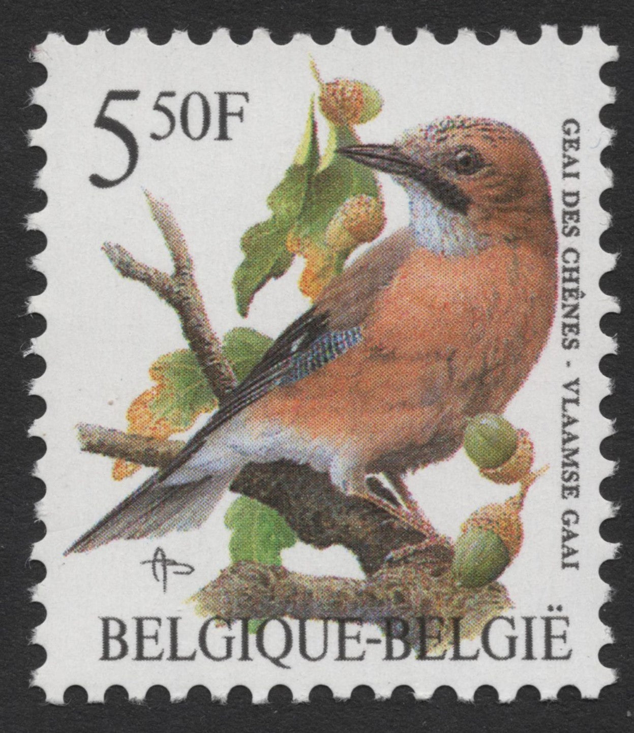 SCG349 - Belgium Songbirds Series – Eurasian Jay & Sedge Warbler (50F Issues) (MNH)