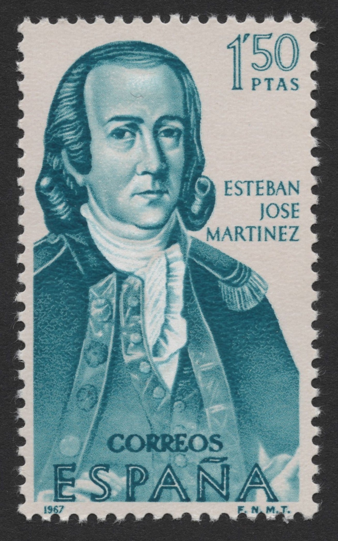 SCG333 - Spain 1967 Explorers Commemorative Stamp Set – Valdés, Mourelle, Martínez, Bodega