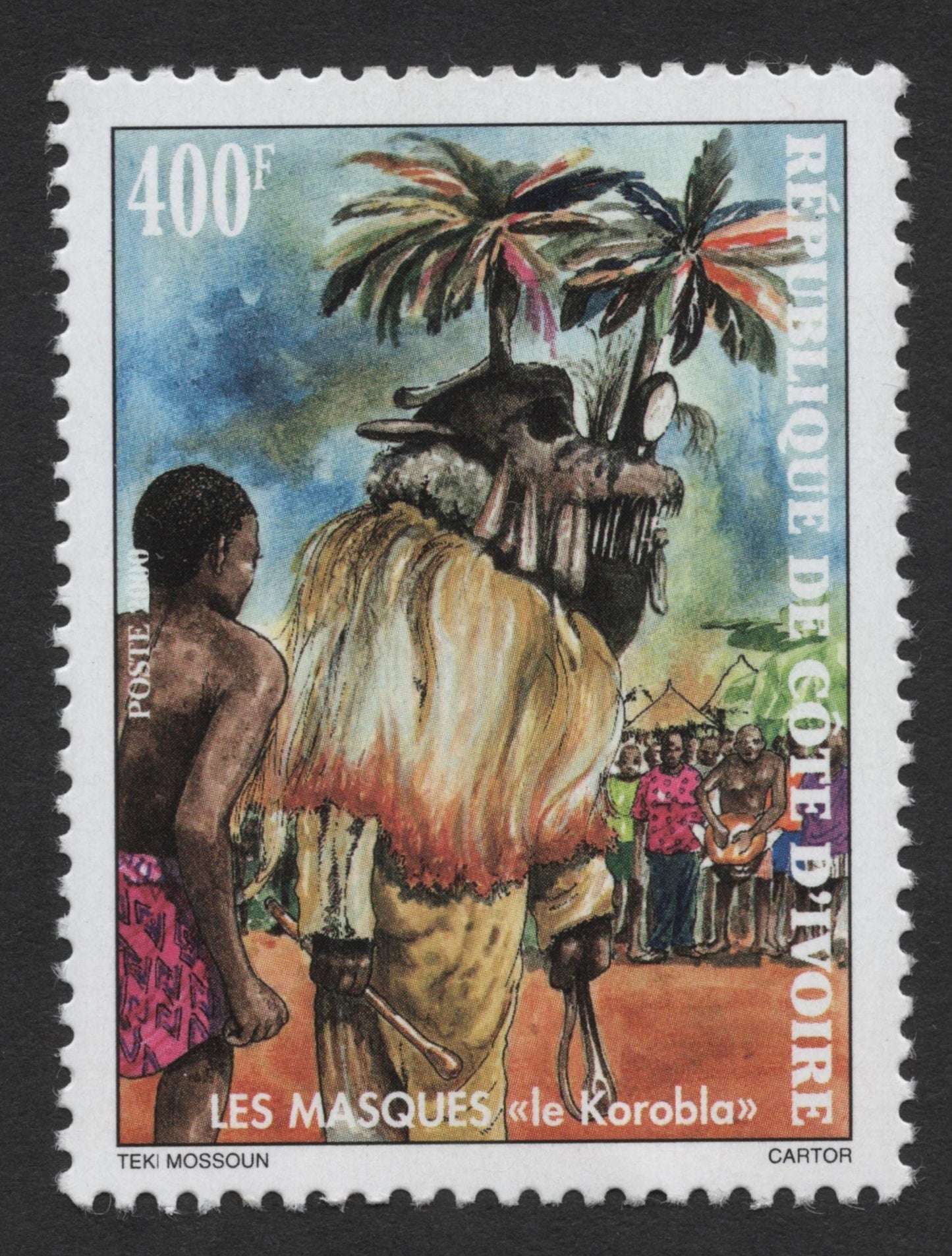 SCG336 - 2000 Ivory Coast Traditional Masks Stamp Set – Korobla, Dié & Wambélé
