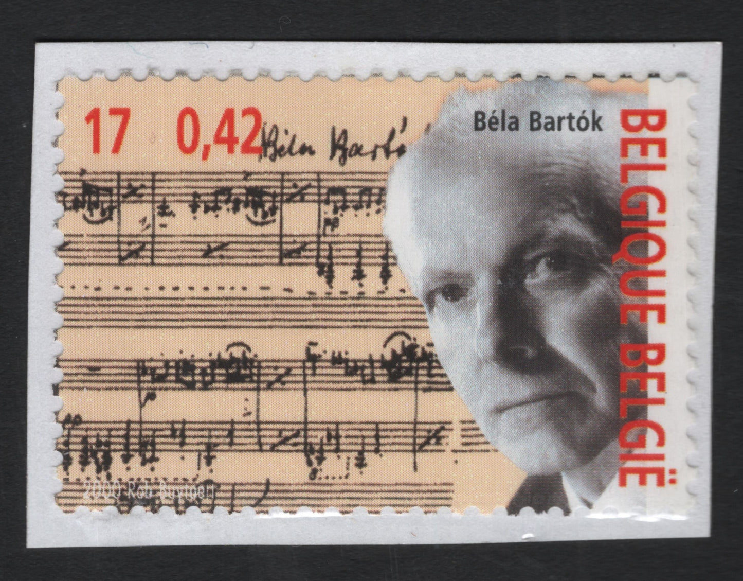 SCG8511 - Belgium 2001 – Béla Bartók Commemorative Stamp