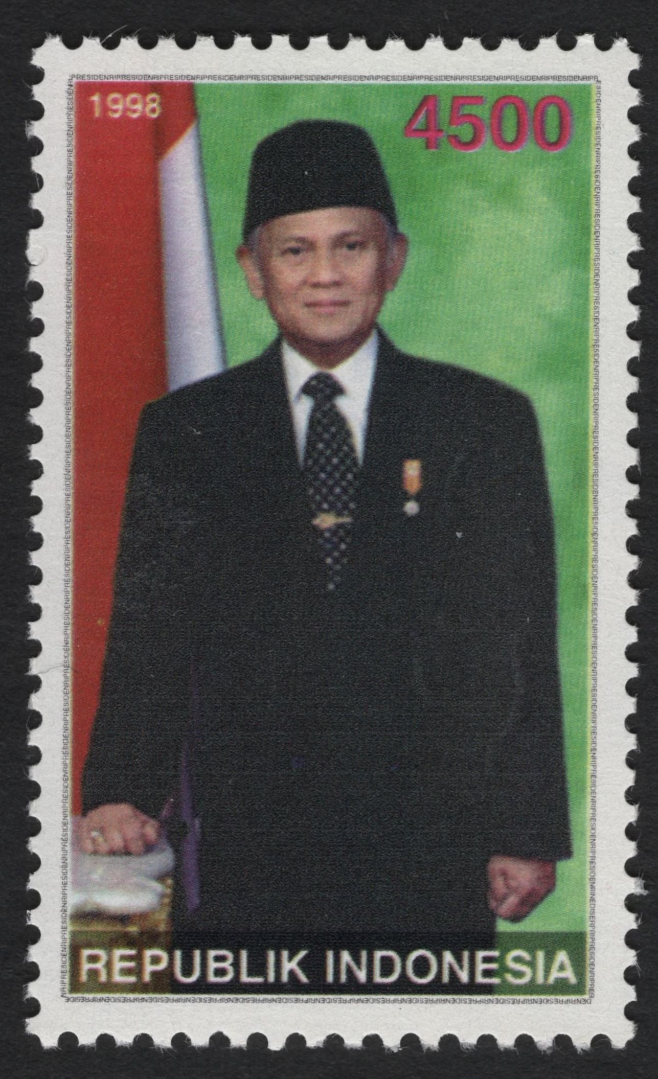 SCG10310 - Indonesia 1998 – President B.J. Habibie Definitive Set (4 Values) – 300r, 700r, 4500r & 5000r