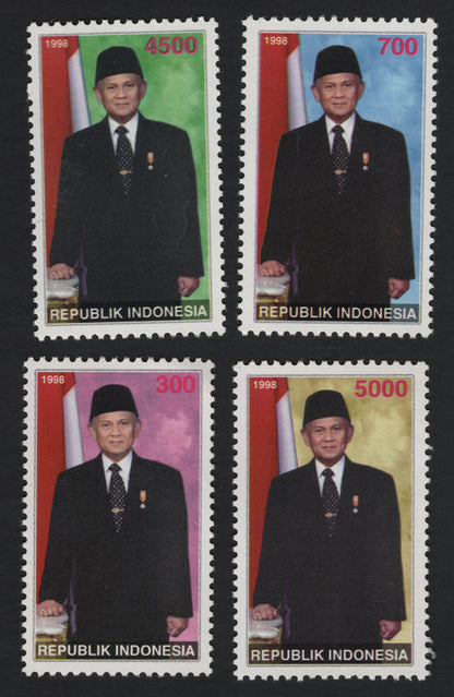 SCG10310 - Indonesia 1998 – President B.J. Habibie Definitive Set (4 Values) – 300r, 700r, 4500r & 5000r
