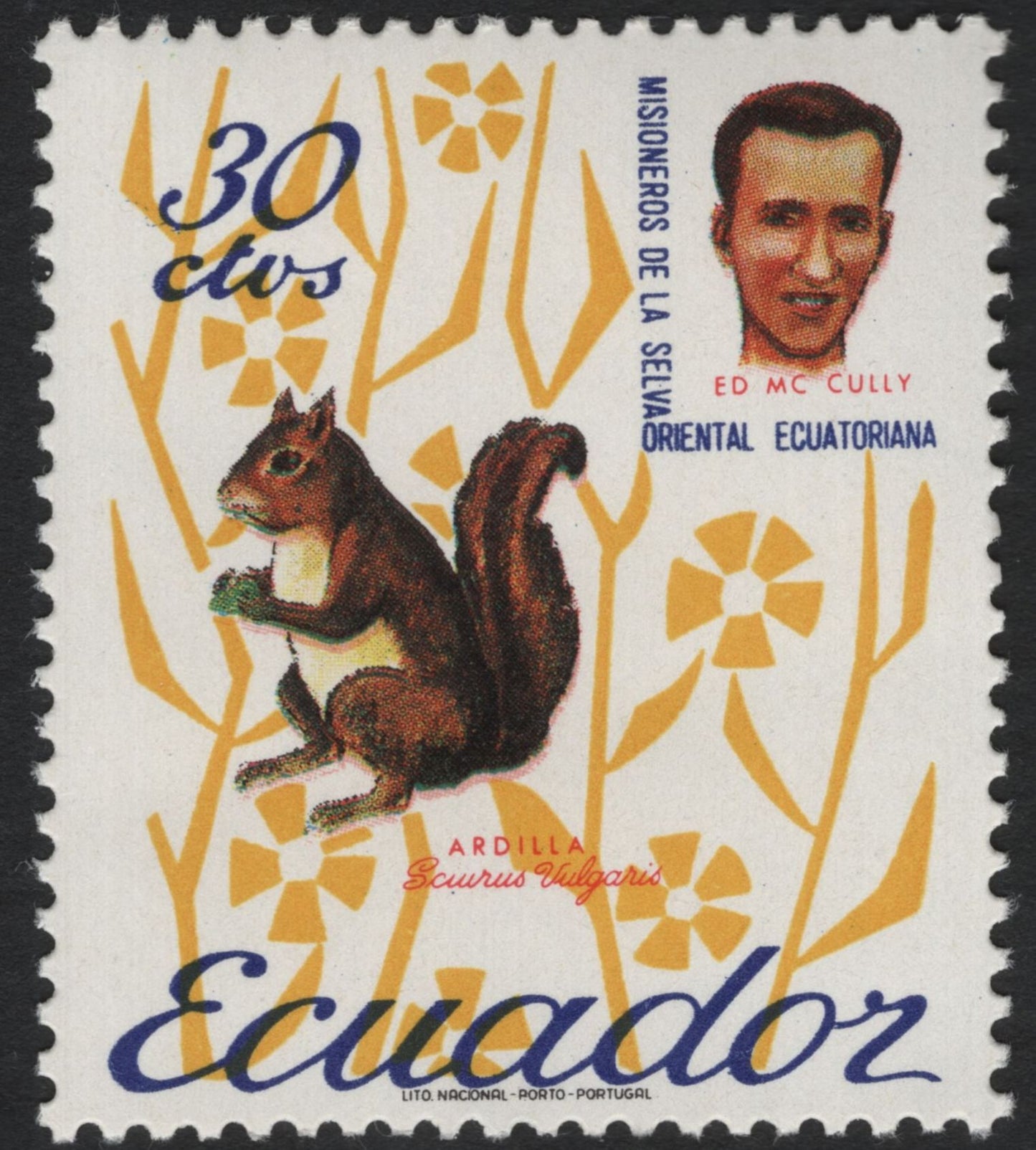 SCG10311 - Ecuador – Missionaries of the Jungle & Amazon Wildlife Set (5 Stamps), 1957