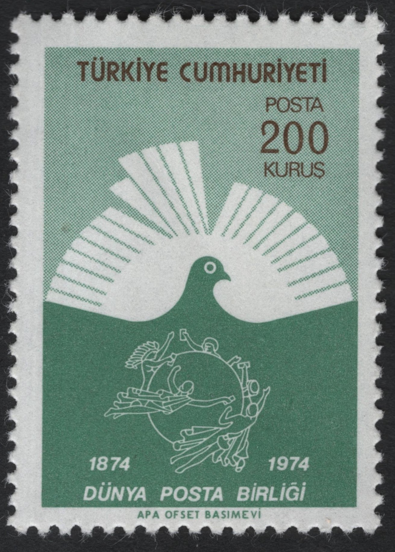 SCG8520 - Turkey – 1974 UPU Centenary (Universal Postal Union 100th Anniversary)