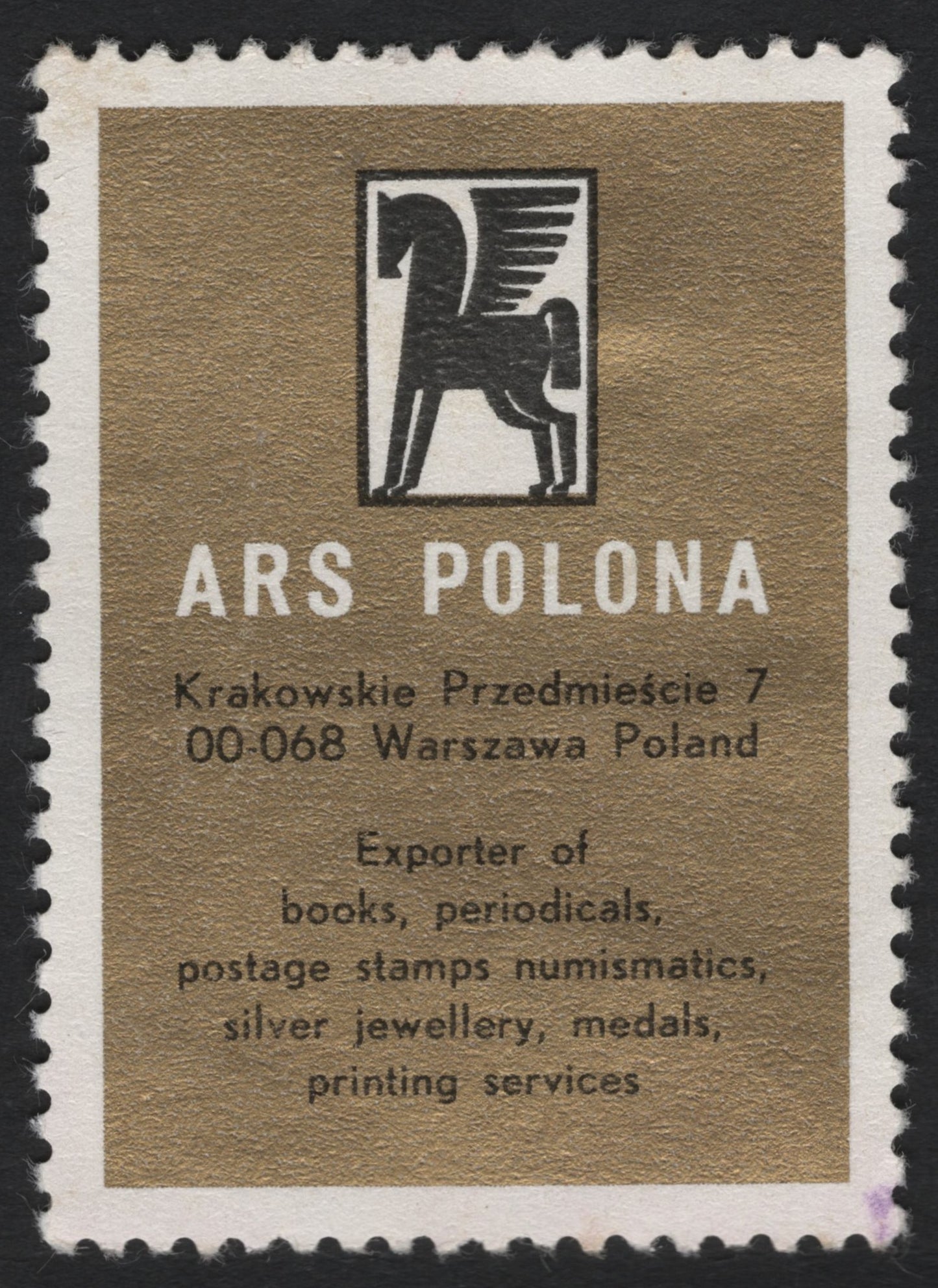 SCG8540 - Ars Polona Promotional Label – Warsaw, Poland
