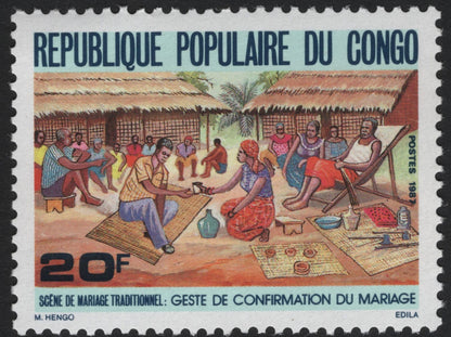 SCG10316 - République Populaire du Congo – 1989 Traditional Marriage Scene Set (3v)