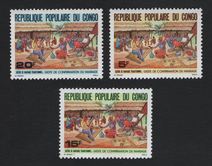 SCG10316 - République Populaire du Congo – 1989 Traditional Marriage Scene Set (3v)
