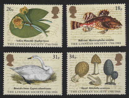 SCG10304 - Great Britain 1988 – Linnean Society Bicentenary Set (4v)