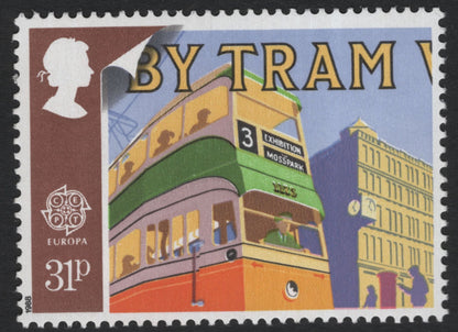 SCG10305 - Great Britain 1986 Europa – Vintage Travel Poster Set (4v) – Tram, Plane, Train & Boat