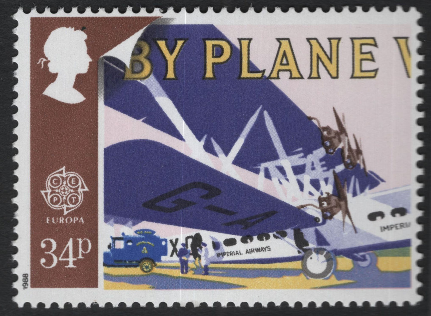 SCG10305 - Great Britain 1986 Europa – Vintage Travel Poster Set (4v) – Tram, Plane, Train & Boat