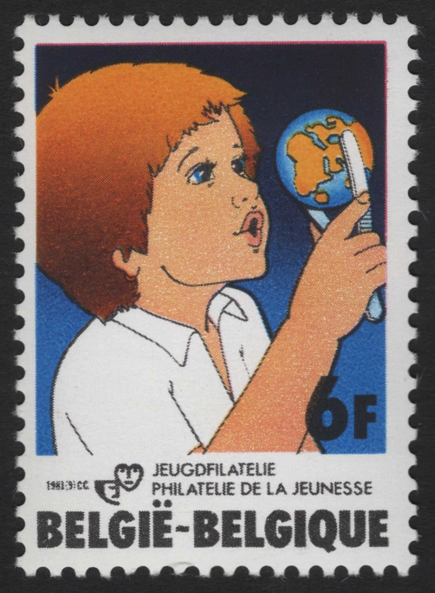 SCG9328 - Belgium 1981 – Youth Philately “Child with Magnifying Glass” (6F)
