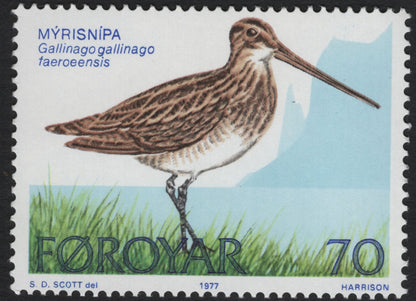 SCG10306 - Faroe Islands 1977 – Wading Birds Definitives Set (3v)