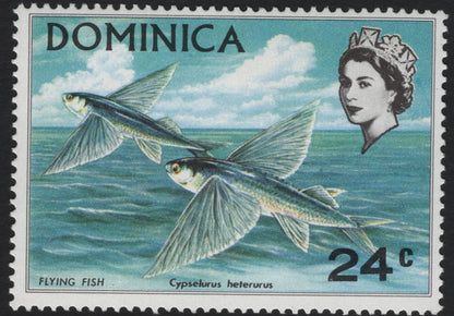 SCG10301 - Dominica – Wildlife & Nature Definitives Set (Parrots, Flowers, Flying Fish, Green Turtle) – 24c–60c