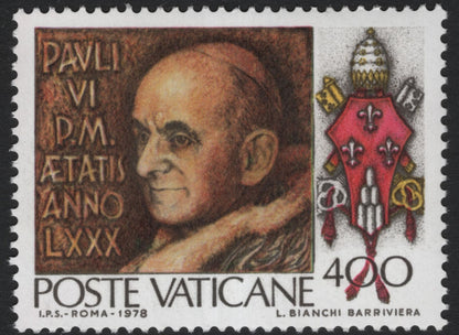 SCG10303 - Vatican City 1978 – 80th Birthday of Pope Paul VI (2-Stamp Set)