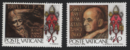 SCG10303 - Vatican City 1978 – 80th Birthday of Pope Paul VI (2-Stamp Set)