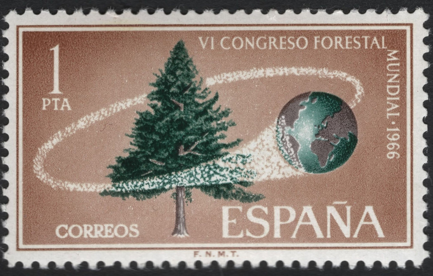SCG9718 - Spain 1966 – VI World Forestry Congress, 1 PTA