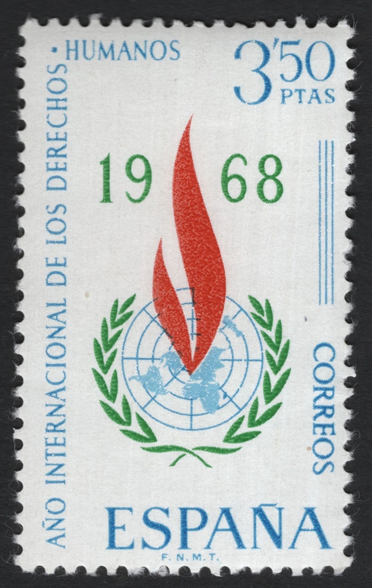 SCG9644 - Spain 1968 Año Internacional de los Derechos Humanos – 3.50 Ptas Commemorative