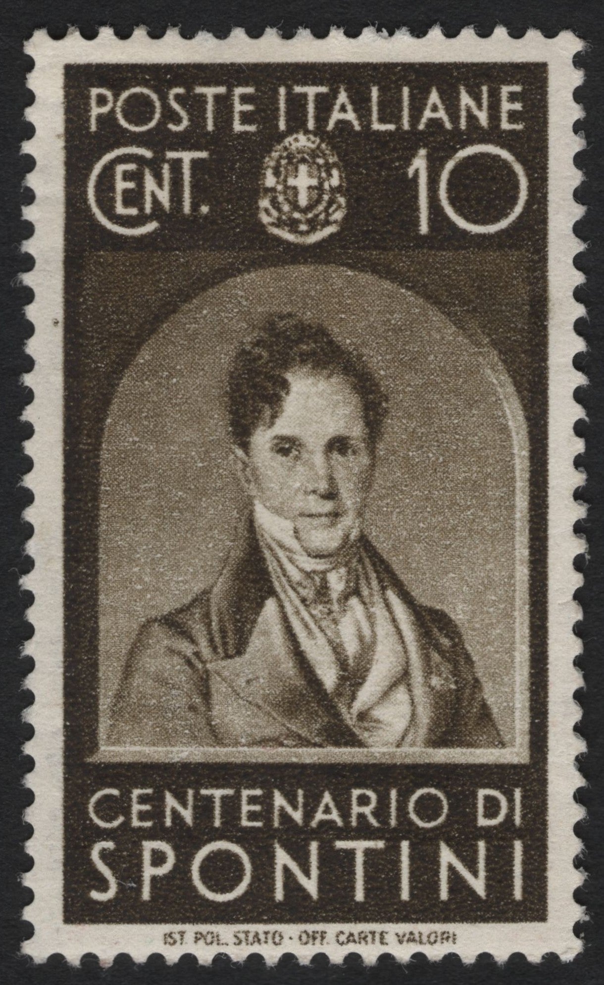 SCG9682 - 🇮🇹 Italy – 1944 Centenary of Gaspare Spontini – 10c Brown