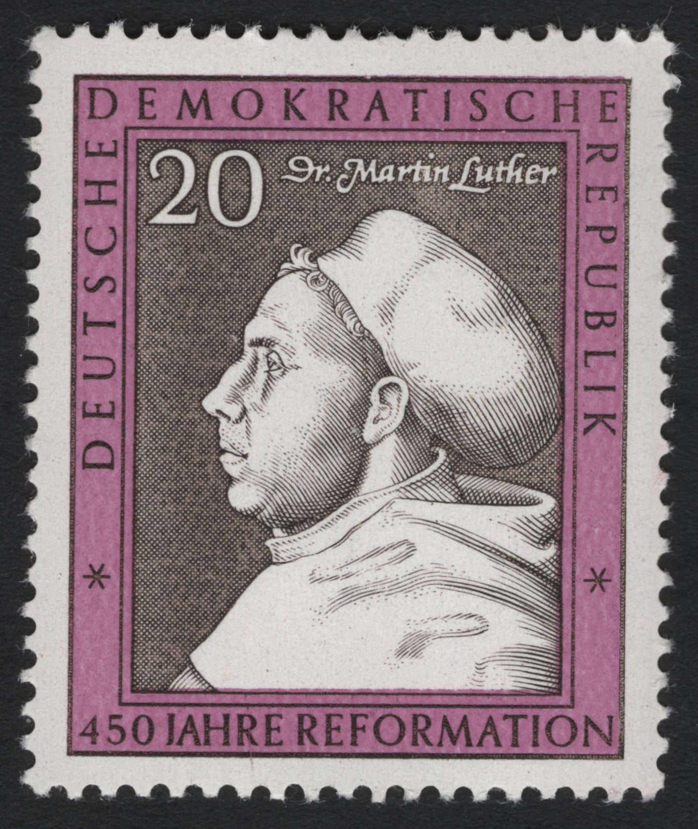 SCG9638 - East Germany (DDR) 1967 – 450 Years of the Reformation, Martin Luther 20 Pf