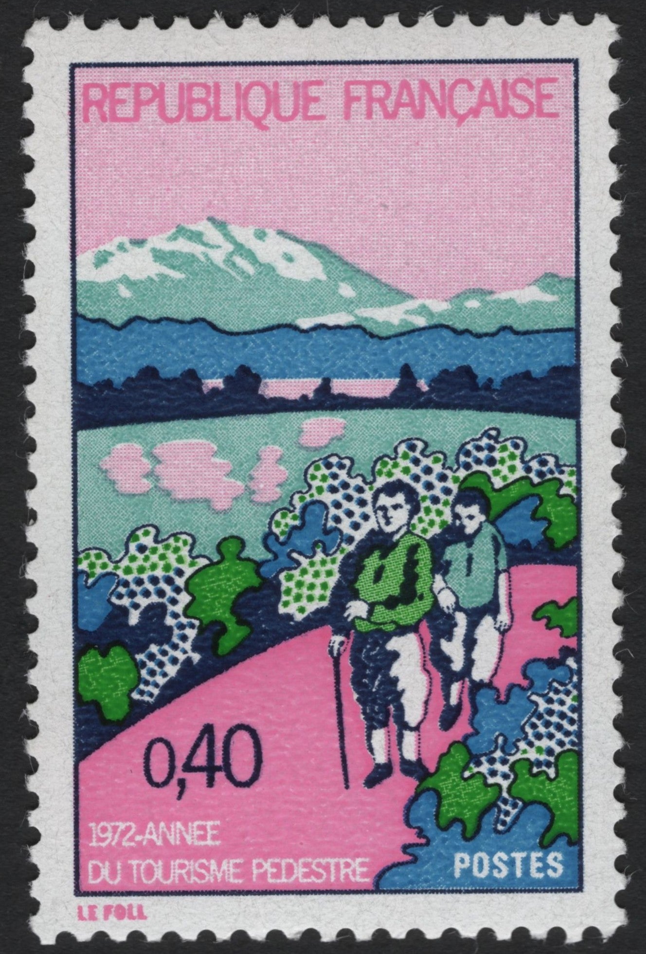 SCG9699 - 🇫🇷 France 1972 – “Année du Tourisme Pédestre” (Hiking Tourism Year) – 0.40 Fr