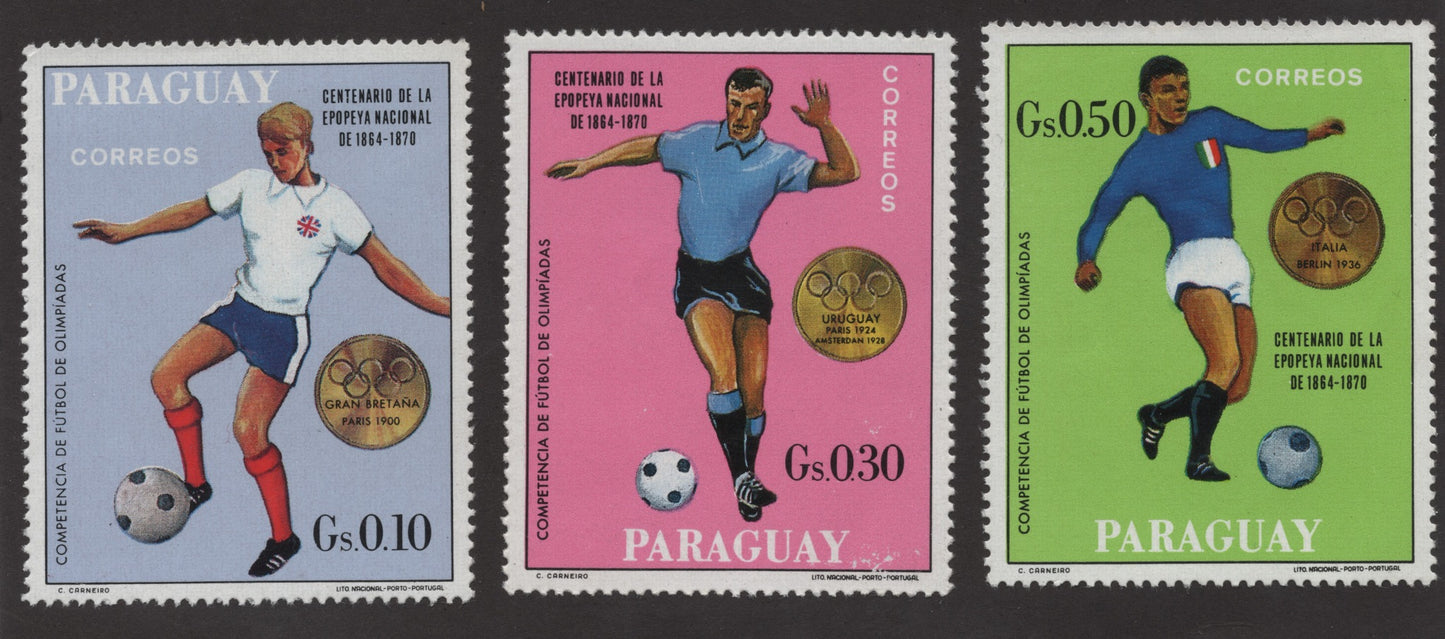 SCG170 Paraguay Olympic Football Tribute Stamps – Historic Gold Medal Winners