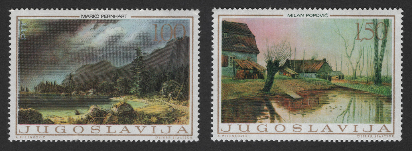 SCG11797 - Yugoslavia Landscape Art Stamp Pair – Pernhart & Popović