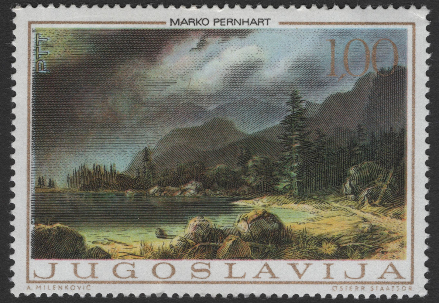 SCG11797 - Yugoslavia Landscape Art Stamp Pair – Pernhart & Popović