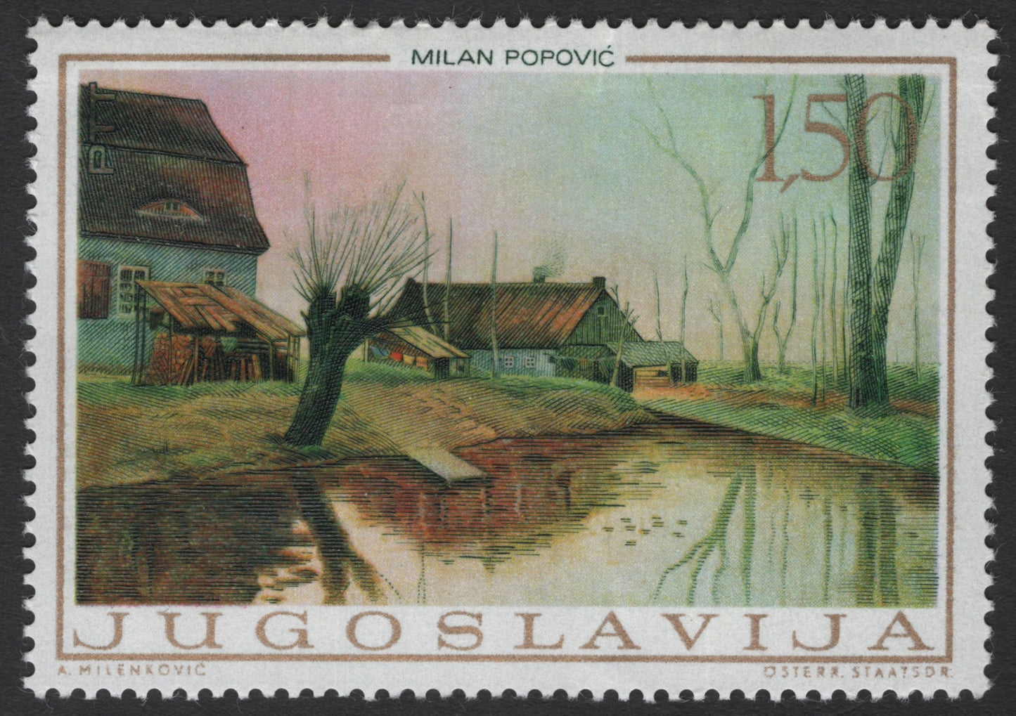 SCG11797 - Yugoslavia Landscape Art Stamp Pair – Pernhart & Popović