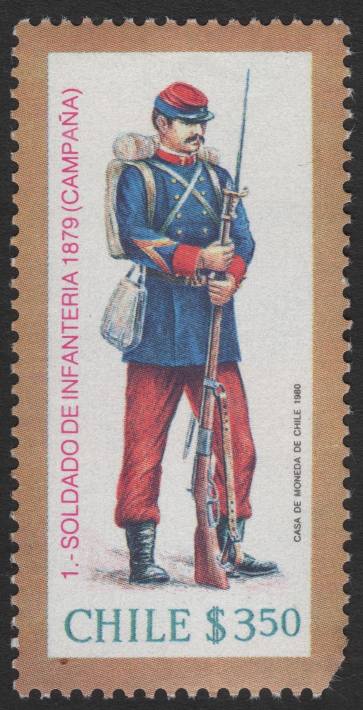 SCG11792 - Chile 1980 War of the Pacific Military Uniforms Set – Infantry Soldier & Cavalry Officer (1879)