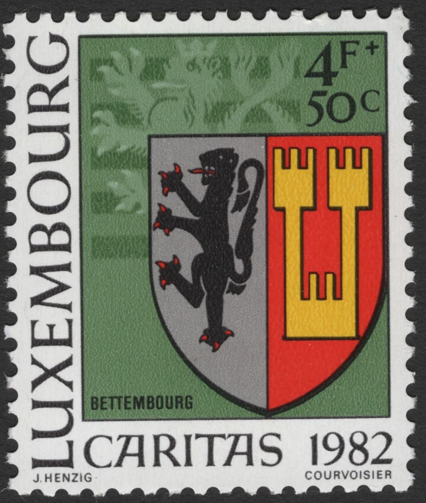 SCG11791 - Luxembourg 1982 Caritas Charity Issue – Municipal Heraldry Set (4 Stamps)