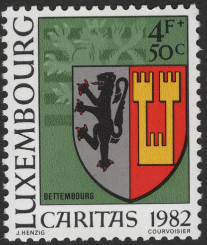 SCG11791 - Luxembourg 1982 Caritas Charity Issue – Municipal Heraldry Set (4 Stamps)