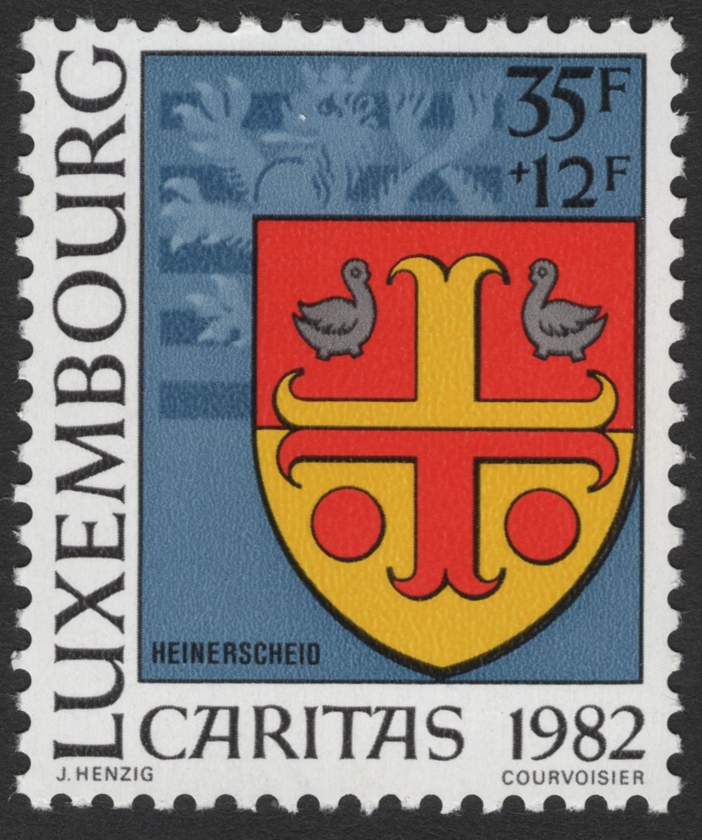 SCG11791 - Luxembourg 1982 Caritas Charity Issue – Municipal Heraldry Set (4 Stamps)