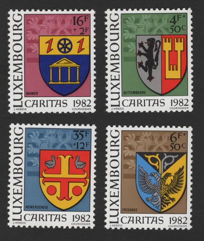 SCG11791 - Luxembourg 1982 Caritas Charity Issue – Municipal Heraldry Set (4 Stamps)